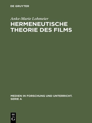 cover image of Hermeneutische Theorie des Films